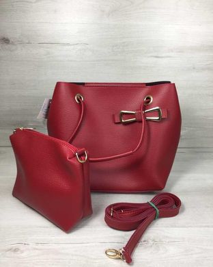2в1 Молодежная женская сумка Бантик красного цвета (Арт. 55002) | 1 шт.