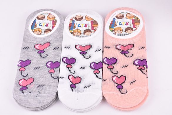 Шкарпетки-сліди дитячі на дівчинку ХЛОПОК (Арт. SU162-11/14) | 12 пар
