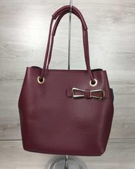 2в1 Молодежная женская сумка Бантик бордового цвета (Арт. 55007) | 1 шт.