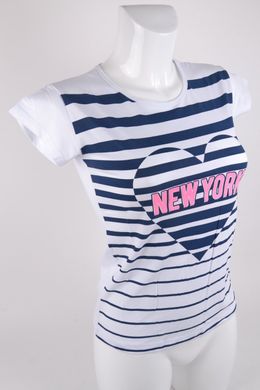 Футболка женская Х/Б "NEW YORK" (W152/WHITE) | 5 шт.