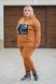 Спортивный костюм женский на флисе БАТАЛ (Арт. KL376/B/Mustard)