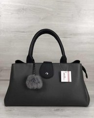 Молодежная сумка "Альба" серого с черным цвета (Арт. 54812) | 1 шт.