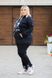 Спортивный костюм женский на флисе БАТАЛ (Арт. KL376/B/Black)