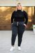 Спортивные штаны женские на флисе БАТАЛ (Арт. KL373/B/Graphite)
