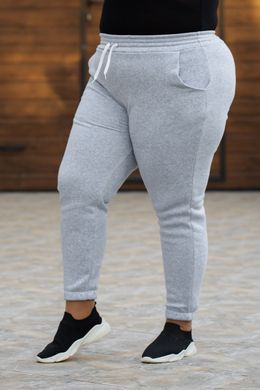 Спортивные штаны женские на флисе БАТАЛ (Арт. KL373/B/Gray)