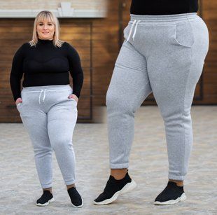 Спортивні штани жіночі на флісі Бата (Арт. KL373/B/Gray)