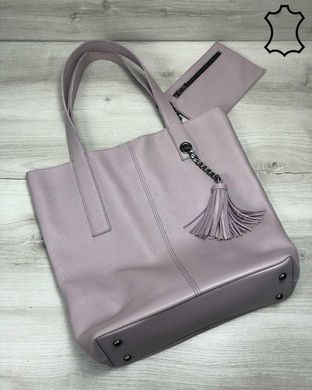 Кожаная женская сумка-шоппер Jolie фиалкового цвета