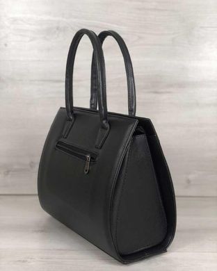 Женская сумка Бочонок черного цвета со вставкой черный крокодил (Арт. 31627) | 1 шт.