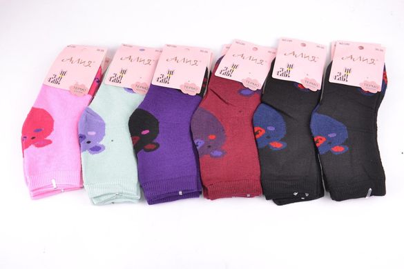 Дитячі термо-шкарпетки на дівчинку "Алія" бавовна (ALC80/30-35) | 12 пар