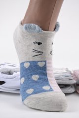 Шкарпетки жіночі Бавовняні "Мордочки" (A066-1) | 12 пар