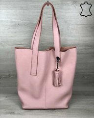 Кожаная женская сумка-шоппер Jolie пудрового цвета