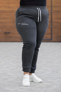 Спортивные штаны женские на флисе БАТАЛ (Арт. KL377/B/Graphite)