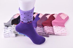 Носки женские с рисунком "Корона" МАХРА хлопок (Арт. LKB2123-1) | 10 пар