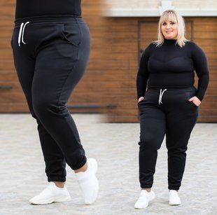 Спортивні штани жіночі на флісі Бата (Арт. KL373/B/Black)