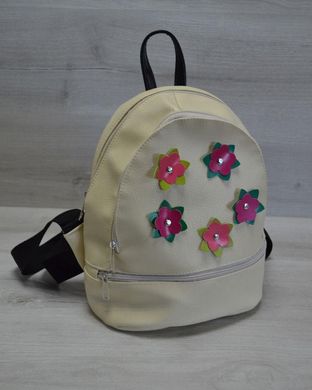 Молодіжний рюкзак «Квіточки» бежевого кольору (Арт. 42301) | 1 шт.