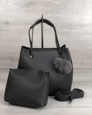2в1 молодіжна сумка Пушок сірого кольору (нікель) (Арт. 55021) | 1 шт.