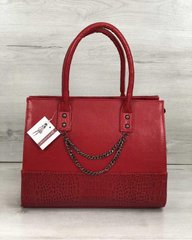 Каркасная женская сумка Селин с цепочкой красного цвета (Арт. 32202) | 1 шт.