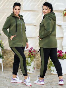 Спортивний костюм жіночий на флісі (Арт. KL380/N/Khaki)