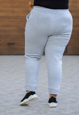 Спортивные штаны женские на флисе БАТАЛ (Арт. KL377/B/Gray)