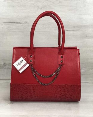Каркасна жіноча сумка Селін з ланцюжком червоного кольору (Арт. 32202) | 1 шт.