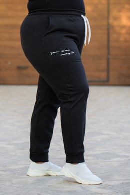Спортивні штани жіночі на флісі БАТАЛ (Арт. KL377/B/Black)