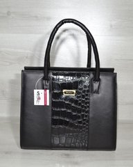 Женская сумка Бочонок черный с черной лаковой вставкой (Арт. 31610) | 1 шт.