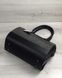 Женская сумка Маленький Саквояж черного цвета со вставкой серый лаковый крокодил (Арт. 32008) | 1 шт