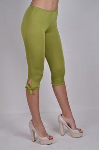 Капри женские однотонные "Viscose" (AT308/Olive) | 3 пары