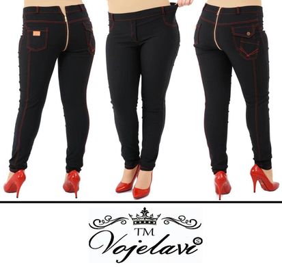 Жіночі брюки з блискавкою на сідницях (Арт. KL118 / Black)