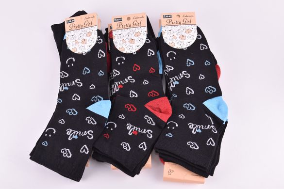 Шкарпетки жіночі з малюнком бавовна (Арт. ME32123/1) | 12 пар