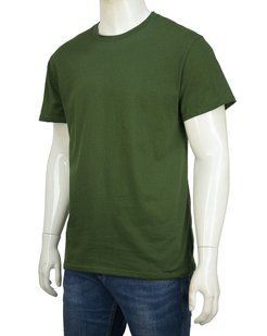 Футболка мужская однотонная Х/Б Батал (Арт. D006-2/Green) | 5 шт.