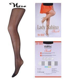Колготки Lady Sabina 20 den Classic Nero р.5 (LS20Cl) | 5 штук.