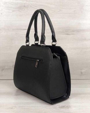 Жіноча сумка Конверт чорного кольору зі вставкою сірий лаковий крокодил (Арт. 31818) | 1 шт.