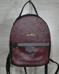 Рюкзак середнього розміру чорний з вставкою бордовою змією (Арт. 43604) | 1 шт.