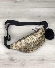 Женская сумка Бананка с пушком золотая змея (Арт. 60801) | 1 шт.