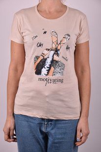 Футболка женская с рисунком "Cotton" (Арт. AR042/3) | 4 шт.