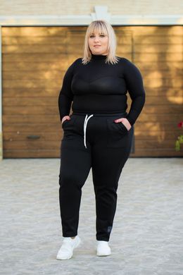 Спортивні штани жіночі на флісі БАТАЛ (Арт. KL378/B/Black)