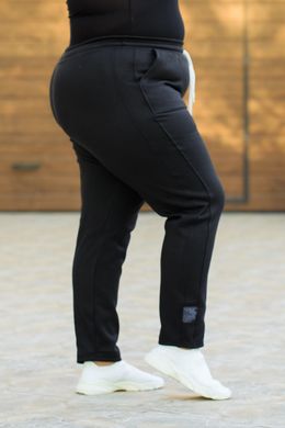 Спортивные штаны женские на флисе БАТАЛ (Арт. KL378/B/Black)