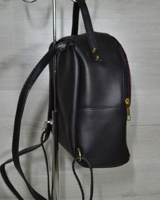 Рюкзак среднего размера черный с вставкой бордовой змеей (Арт. 43604) | 1 шт.