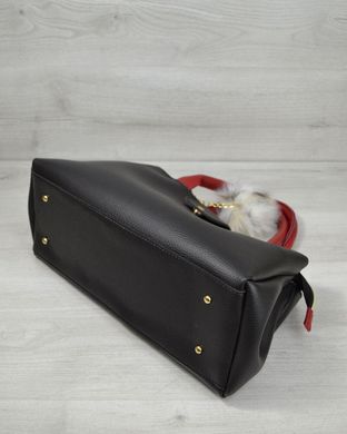 Молодіжна сумка "Альба" чорна з червоним (Арт. 54802) | 1 шт.