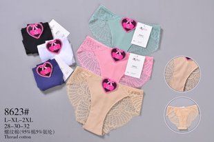 Труси жіночі "AURA" мереживо COTTON (Арт. 8623) | 12 шт.