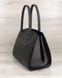 Каркасна жіноча сумка Віржіні чорного кольору зі вставками чорний блиск (Арт. 31303) | 1 шт.