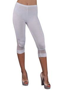 Капри женские однотонные "Viscose" (AT303G/White) | 3 пары