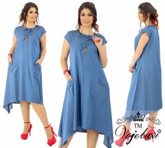 Жіноче плаття з кишенями (Арт. KL159/Блакитний)