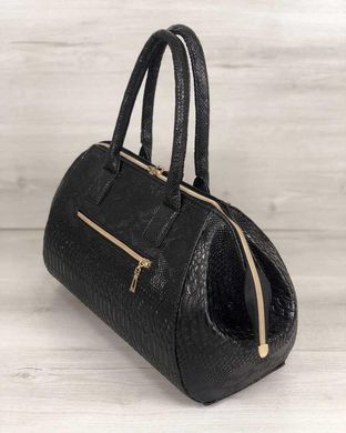 Класична жіноча сумка Олівія чорна рептилія (Арт. 31909) | 1 шт.