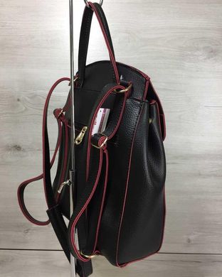 Молодежный сумка-рюкзак Сердце черного с красным цвета (Арт. 44606) | 1 шт.