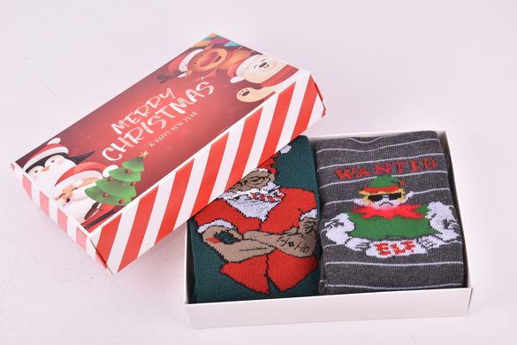 Носки мужские "Merry Christmas" в подарочной упаковке МАХРА (Арт. Y104/8) | 1 компл.