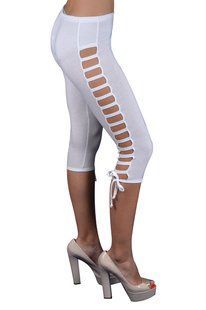 Капри женские однотонные "Viscose" (AT305/White) | 3 пары