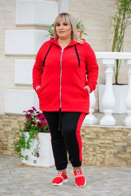 Спортивный костюм женский на флисе БАТАЛ (Арт. KL380/B/Red)