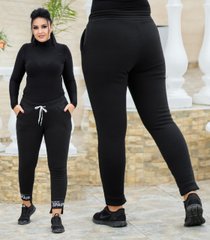 Спортивные штаны женские на флисе (Арт. KL374/N/Black)